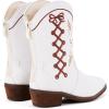 imageBMCiTYBM Toddler Little Girls Cowboy Cowgirl Boots Kids Pointed Toe Western Boots Mid Calf Side Zipper Riding Shoes for All Seasons ToddlerLittle KidBwhite