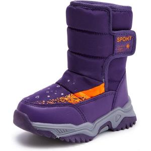 imageBMCiTYBM Toddler Snow Boots Boys Girls Kids Winter Shoes Waterproof Cold Weather Outdoor Purple Size 10 ToddlerLittle Kids