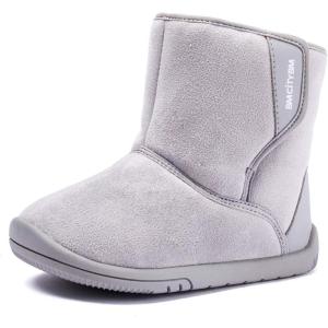 imageBMCiTYBM Toddler Snow Boots Girls Boys Warm Winter Fur Lined Lightweight Shoes Gray Size 12 InfantToddlerLittle Kid