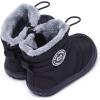 imageBMCiTYBM Toddler Baby Snow Boots Winter Shoes Boys Girls Cold Weather Baby Faux Fur ShoesDark Black