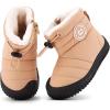 imageBMCiTYBM Toddler Baby Snow Boots Winter Shoes Boys Girls Cold Weather Baby Faux Fur ShoesDark Camel