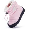 imageBMCiTYBM Toddler Baby Snow Boots Winter Shoes Boys Girls Cold Weather Baby Faux Fur ShoesDark Pink