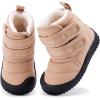 imageBMCiTYBM Toddler Baby Snow Boots Winter Shoes Boys Girls Cold Weather Baby Faux Fur ShoesTwo Strap Camel