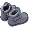 imageBMCiTYBM Toddler Baby Snow Boots Winter Shoes Boys Girls Cold Weather Baby Faux Fur ShoesTwo Strap Grey