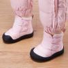 imageBMCiTYBM Toddler Baby Snow Boots Winter Shoes Boys Girls Cold Weather Baby Faux Fur ShoesTwo Strap Pink