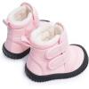 imageBMCiTYBM Toddler Baby Snow Boots Winter Shoes Boys Girls Cold Weather Baby Faux Fur ShoesTwo Strap Pink