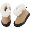 imageBMCiTYBM Toddler Baby Snow Boots Winter Shoes Boys Girls Cold Weather Baby Faux Fur ShoesWhite Brown