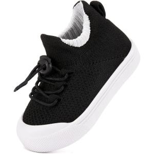 imageBMCiTYBM Baby Sneakers Girls Boys Lightweight Breathable Mesh First Walkers Shoes 624 Months81black