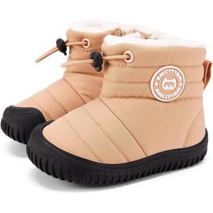 imageBMCiTYBM Toddler Baby Snow Boots Winter Shoes Boys Girls Cold Weather Baby Faux Fur ShoesDark Camel