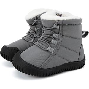 imageBMCiTYBM Toddler Baby Snow Boots Winter Shoes Boys Girls Cold Weather Baby Faux Fur ShoesKgrey