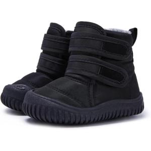 imageBMCiTYBM Toddler Baby Snow Boots Winter Shoes Boys Girls Cold Weather Baby Faux Fur ShoesTwo Strap Black