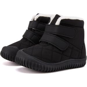 imageBMCiTYBM Toddler Baby Snow Boots Winter Shoes Boys Girls Cold Weather Baby Faux Fur ShoesZip Black