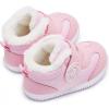 imageBMCiTYBM Baby Boy Girl Snow Boots Waterproof Winter Warm Booties Nonslip Lightweight Outdoor Shoes for First Walkers 6 9 12 18 24 MonthsInfantToddlerCpink