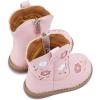imageBMCiTYBM Baby Cowboy Cowgirl Boots Infant Western Boots Toddler Boys Girls Round Toe Riding Mid Calf Boots All Seasons for 6 9 12 18 24 MonthsA1pink
