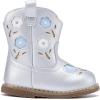 imageBMCiTYBM Baby Cowboy Cowgirl Boots Infant Western Boots Toddler Boys Girls Round Toe Riding Mid Calf Boots All Seasons for 6 9 12 18 24 MonthsA1silver