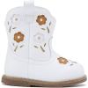 imageBMCiTYBM Baby Cowboy Cowgirl Boots Infant Western Boots Toddler Boys Girls Round Toe Riding Mid Calf Boots All Seasons for 6 9 12 18 24 MonthsA1white