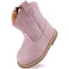 imageBMCiTYBM Baby Cowboy Cowgirl Boots Infant Western Boots Toddler Boys Girls Round Toe Riding Mid Calf Boots All Seasons for 6 9 12 18 24 MonthsApurple
