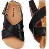 imageBMCiTYBM Toddler Boys Girls Sandals Open Toe Arch Support Slides Adjustable Straps Cork Footbed Slippers for Indoor OutdoorBlack