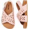 imageBMCiTYBM Toddler Boys Girls Sandals Open Toe Arch Support Slides Adjustable Straps Cork Footbed Slippers for Indoor OutdoorFloral Pink