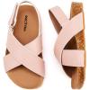 imageBMCiTYBM Toddler Boys Girls Sandals Open Toe Arch Support Slides Adjustable Straps Cork Footbed Slippers for Indoor OutdoorPink