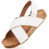 imageBMCiTYBM Toddler Boys Girls Sandals Open Toe Arch Support Slides Adjustable Straps Cork Footbed Slippers for Indoor OutdoorWhite