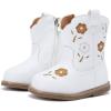 imageBMCiTYBM Baby Cowboy Cowgirl Boots Infant Western Boots Toddler Boys Girls Round Toe Riding Mid Calf Boots All Seasons for 6 9 12 18 24 MonthsA1white