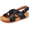 imageBMCiTYBM Toddler Boys Girls Sandals Open Toe Arch Support Slides Adjustable Straps Cork Footbed Slippers for Indoor OutdoorBlack