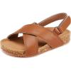 imageBMCiTYBM Toddler Boys Girls Sandals Open Toe Arch Support Slides Adjustable Straps Cork Footbed Slippers for Indoor OutdoorBrown