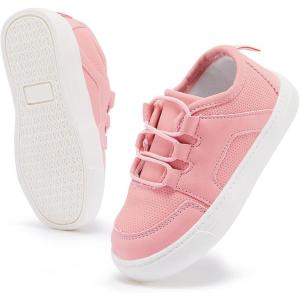 imageToddler Boys Girls Walking Shoes High Top Tennis Canvas SneakersInfantToddlerXpink