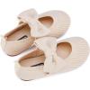 imageBMCiTYBM Toddler Girls Dress Walking Shoes Knitting Mary Jane Flats Ballet PartyCamel
