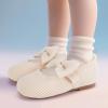 imageBMCiTYBM Toddler Girls Dress Walking Shoes Knitting Mary Jane Flats Ballet PartyCamel