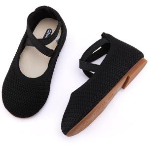 imageBMCiTYBM Toddler Girls Dress Walking Shoes Knitting Mary Jane Flats Ballet Party2black