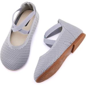 imageBMCiTYBM Toddler Girls Dress Walking Shoes Knitting Mary Jane Flats Ballet Party2grey