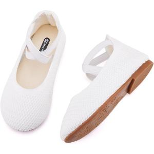 imageBMCiTYBM Toddler Girls Dress Walking Shoes Knitting Mary Jane Flats Ballet Party2white