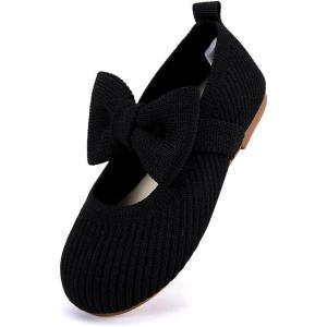imageBMCiTYBM Toddler Girls Dress Walking Shoes Knitting Mary Jane Flats Ballet PartyBlack