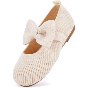 imageBMCiTYBM Toddler Girls Dress Walking Shoes Knitting Mary Jane Flats Ballet PartyCamel