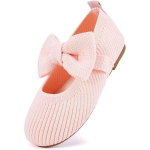 imageBMCiTYBM Toddler Girls Dress Walking Shoes Knitting Mary Jane Flats Ballet PartyPink