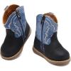 imageBMCiTYBM Baby Cowboy Cowgirl Boots Infant Western Boots Toddler Boys Girls Round Toe Riding Mid Calf Boots All Seasons for 6 9 12 18 24 MonthsA1black Blue