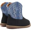imageBMCiTYBM Baby Cowboy Cowgirl Boots Infant Western Boots Toddler Boys Girls Round Toe Riding Mid Calf Boots All Seasons for 6 9 12 18 24 MonthsA1black Blue