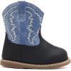 imageBMCiTYBM Baby Cowboy Cowgirl Boots Infant Western Boots Toddler Boys Girls Round Toe Riding Mid Calf Boots All Seasons for 6 9 12 18 24 MonthsA1black Blue