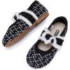 imageBMCiTYBM Toddler Girl Ballet Flats Comfortable Knit Casual Dressy Shoes for Girl Party School ShoesAblack