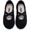 imageBMCiTYBM Toddler Girl Ballet Flats Comfortable Knit Casual Dressy Shoes for Girl Party School ShoesBblack