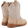 imageBMCiTYBM Toddler Girls Cowboy Cowgirl Boots Little Kids Pointed Toe Western Boots Mid Calf Side Zipper Riding Shoes for All Seasons ToddlerLittle KidCgiltter Camel