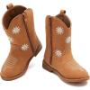 imageBMCiTYBM Toddler Girls Cowboy Cowgirl Boots Little Kids Pointed Toe Western Boots Mid Calf Side Zipper Riding Shoes for All Seasons ToddlerLittle KidDbrown