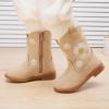 imageBMCiTYBM Toddler Girls Cowboy Cowgirl Boots Little Kids Pointed Toe Western Boots Mid Calf Side Zipper Riding Shoes for All Seasons ToddlerLittle KidDcamel