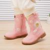 imageBMCiTYBM Toddler Girls Cowboy Cowgirl Boots Little Kids Pointed Toe Western Boots Mid Calf Side Zipper Riding Shoes for All Seasons ToddlerLittle KidDpink