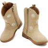 imageBMCiTYBM Toddler Girls Cowboy Cowgirl Boots Little Kids Pointed Toe Western Boots Mid Calf Side Zipper Riding Shoes for All Seasons ToddlerLittle KidDcamel