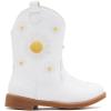 imageBMCiTYBM Toddler Girls Cowboy Cowgirl Boots Little Kids Pointed Toe Western Boots Mid Calf Side Zipper Riding Shoes for All Seasons ToddlerLittle KidDwhite
