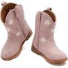 imageBMCiTYBM Toddler Girls Cowboy Cowgirl Boots Little Kids Pointed Toe Western Boots Mid Calf Side Zipper Riding Shoes for All Seasons ToddlerLittle KidDpurple