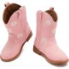 imageBMCiTYBM Toddler Girls Cowboy Cowgirl Boots Little Kids Pointed Toe Western Boots Mid Calf Side Zipper Riding Shoes for All Seasons ToddlerLittle KidDpink